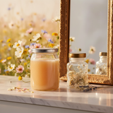 (6 Pack) 13 oz Clear Glass Wide Mouth Candle Jar with Silver Metal Plastisol Lid - JUVITUS