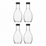 (4 Pack) 8 oz Clear Glass Thick Wall Salad Dressing Bottle