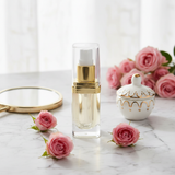 Clear gold square pump bottle photo 2