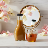 (2 Pack) 8 oz Clear Glass Thick Wall Salad Dressing Bottle - JUVITUS