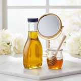 (2 Pack) 8 oz Clear Glass Thick Wall Salad Dressing Bottle - JUVITUS