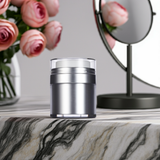 (2 Pack) 1 oz / 30 ml Refillable Airless Jar in Platinum Silver - JUVITUS