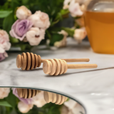 (6 Pack) Honey Wood Dipper Stick Server for Honey Jar Dispense Drizzle Honey - JUVITUS