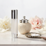 Frosted silver airless pump bottle photo 3