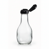 (2 Pack) 8 oz Clear Glass Thick Wall Salad Dressing Bottle with Drip Resistant Flip Top Cap - JUVITUS