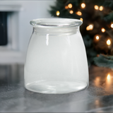 27 oz Glass Candle Jar in Clear with Glass Lid (2 Pack)