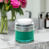 Refillable Airless Jar in Teal - .5 oz / 15 ml