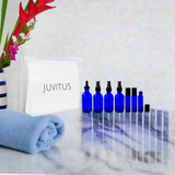 7-piece set Cobalt Blue Glass Bottle 1 oz and Roll-On + Travel Bag - JUVITUS