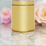 32 oz Gold Shiny Metallic Plastic Large Refillable Jar with Matching Gold Lid (3 pack)