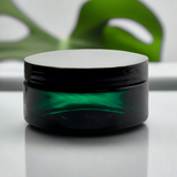 8 oz Green Plastic Low Profile Jar with Black Foam Lined Lid (6 Pack)