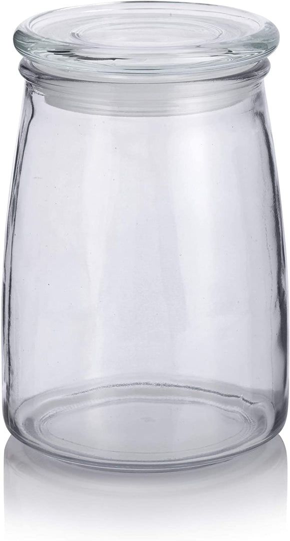 20 oz Clear Glass Candle Jar with Airtight Glass Lid (2 Pack)
