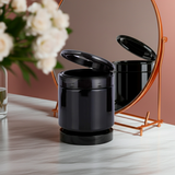 16 oz Black Plastic Jar with Black Flip Top Cap (6 pack)