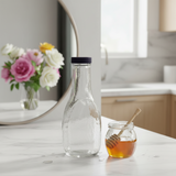 (2 Pack) 8 oz Clear Glass Thick Wall Salad Dressing Bottle - JUVITUS