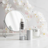 Silver airless pump bottle photo 1