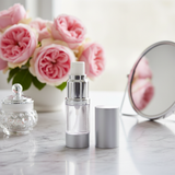 Silver airless pump bottle photo 2