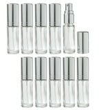 Clear Glass Vial Bottle with Silver Fine Mist Spray - .15 oz / 5 ml - JUVITUS