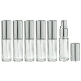 Clear Glass Vial Bottle with Silver Fine Mist Spray - .15 oz / 5 ml - JUVITUS
