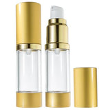 Refillable Airless Pump Bottle in Gold - .5 oz / 15 ml - JUVITUS