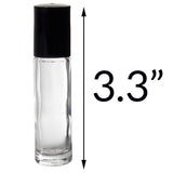 Clear Glass Roll On Bottle with Roll On Applicator - .33 oz / 10 ml - JUVITUS