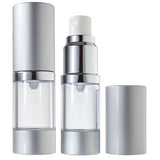 Refillable Airless Spray Bottle in Silver Matte - .34 oz / 10 ml - JUVITUS