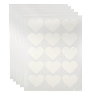 White Heart Waterproof Essential Oil Labels for Bottles and Jars - 2.2754" x 1.8" 5 Sheets, 75 Labels