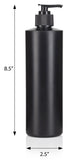 Black Plastic Squeeze Bottle with Black Lotion Pump - 16 oz / 500 ml