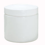 16 oz White Plastic Straight Sided Jar with White Foam Lined Lid (6 Pack)