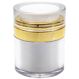 Refillable Airless Jar in White and Gold - 1 oz / 30 ml - JUVITUS