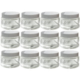Glass Balm Jar in Clear with White Foam Lined Lid - 2 oz / 60 ml - JUVITUS