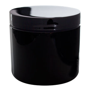 Plastic Jar in Black with Black Foam Lined Lid - 16 oz / 480 ml - JUVITUS