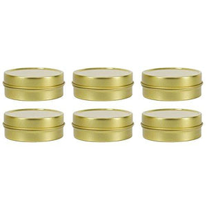 Gold Metal Steel Tin Flat Containers with Tight Sealed  Lids - 1 oz