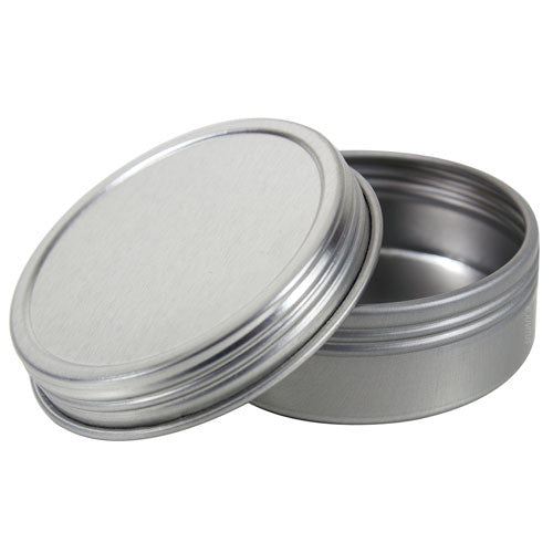 Deep Metal Tins - Round, 10 oz, Solid Lid, Silver