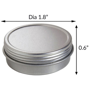 Metal Steel Tin Flat Container with Tight Sealed Twist Screwtop Cover - 1 oz - JUVITUS