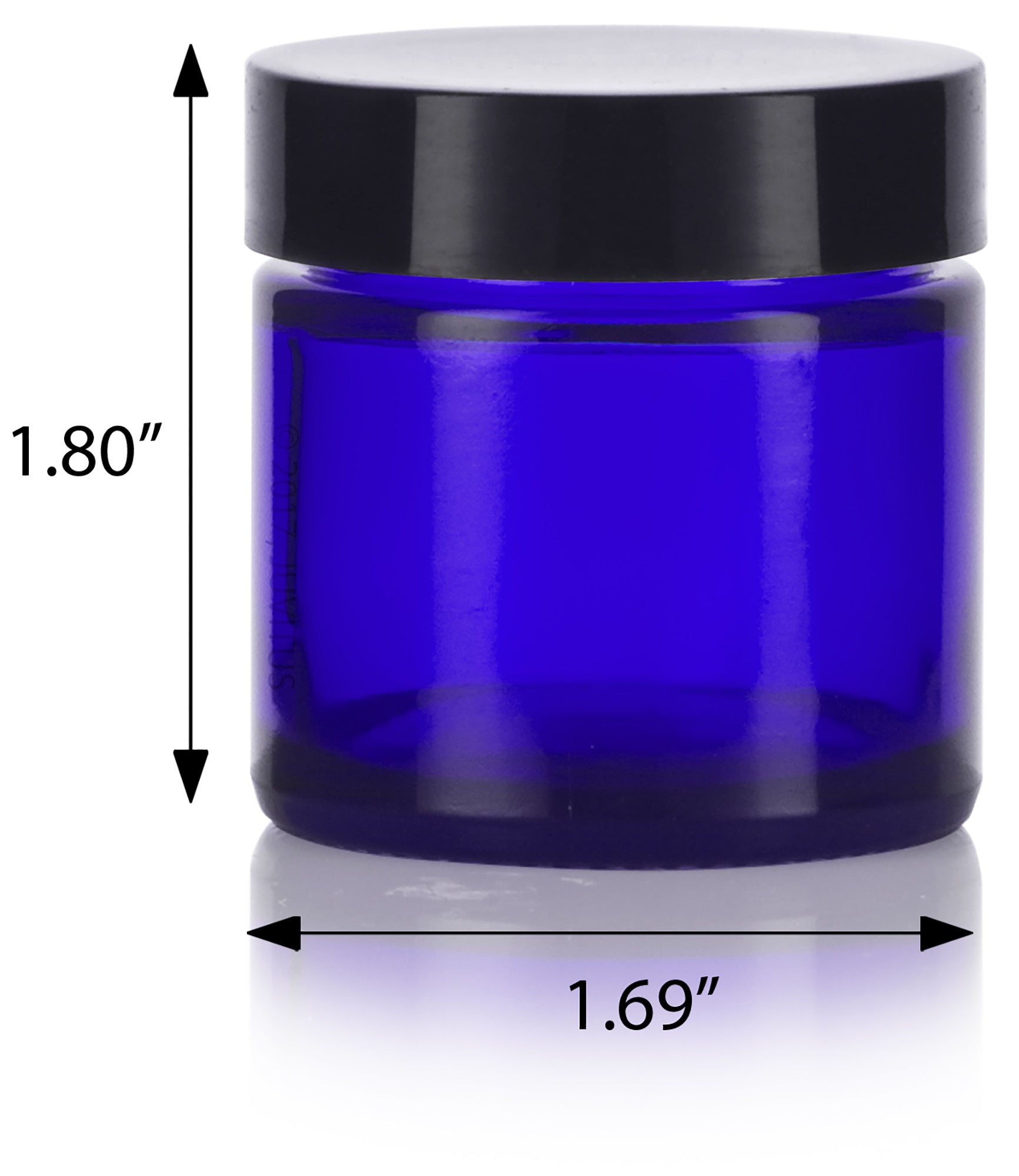 1 oz Cobalt Blue Glass Jar with Black Foam Lined Lid ( 12 Pack)