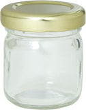 Clear Thick Wall Glass Jar with Gold Metal Lined Lid - 1.25 oz