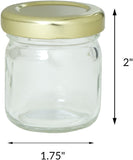 Clear Thick Wall Glass Jar with Gold Metal Lined Lid - 1.25 oz