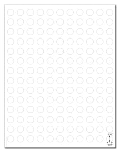 Waterproof White Matte 0.5 Inch Diameter Circle Labels for Laser Printer with Template and Printing Instructions, 5 Sheets, 770 Labels (JC50)