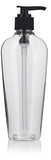 Clear Plastic Tapered Oval Bottle with Black Lotion Pump - 8 oz / 250 ml