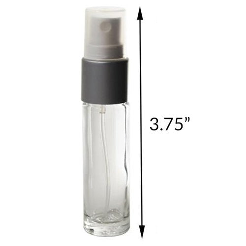 Clear Plastic Perfume Bottle with Silver Fine Mist Spray - .33 oz 