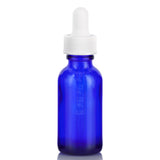 Cobalt Blue Glass Boston Round Bottle with White Graduated Measurement Dropper (12 Pack)