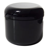 Plastic Double Wall Jar in Black with Black Dome Foam Lined Lid - 4 oz / 120 ml - JUVITUS