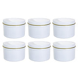 4 oz White Metal Steel Tin Container with Tight Sealed Slip Cover (6 Pack)