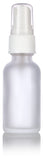 Frosted Clear Glass Boston Round Fine Mist Spray Bottle with White Sprayer - 1 oz / 30 ml