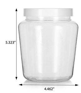 Plastic Tapered Jar in Clear with White Foam Lined Lid - 32 oz / 950 ml