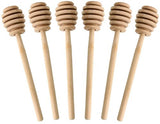 Honey Dipper Set of 6 Wood Stick Server for Honey Jar Dispense Drizzle Honey