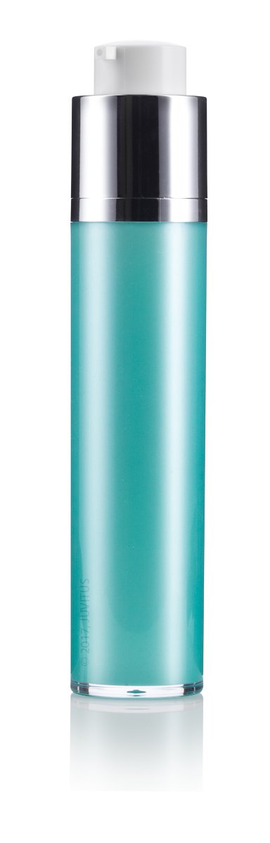 Twist Top Airless Pump Bottle in Teal Blue - 1.7 oz / 50 ml + Travel Bag