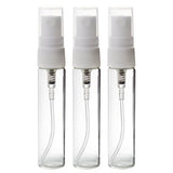 Clear Glass Perfume Bottle with White Fine Mist Spray - .14 oz / 4 ml