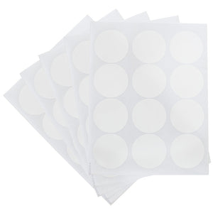 White Circle Waterproof Essential Oil Labels for Bottles & Jars â€“ 2.5" Diameter round, 5 Sheets, 60 Labels
