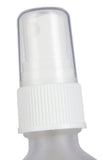 Frosted Clear Glass Boston Round Fine Mist Spray Bottle with White Sprayer - 2 oz / 60 ml