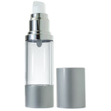Refillable Airless Pump Bottle in Silver Matte - 1 oz / 30 ml